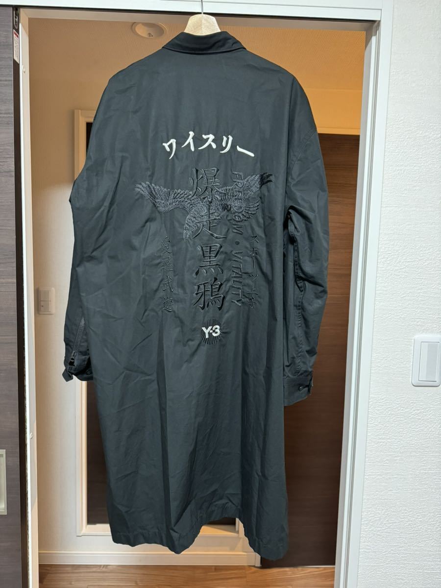 Y-3 ワイスリー ロングシャツジャケット 爆走黒鴉YOHJI YAMAMOTO Y-3 ワイスリー ロングシャツジャケット 爆走黒鴉YOHJI YAMAMOTO