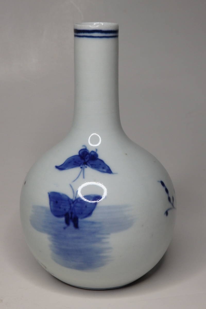 【友】中国美術 染付 花瓶　花器　古玩 時代古玩_画像2