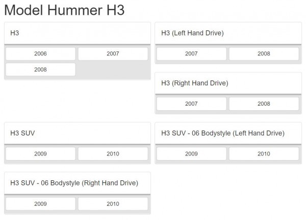  Hummer + other Manufacturers parts list online version HUMMER H2 H3 H3T.