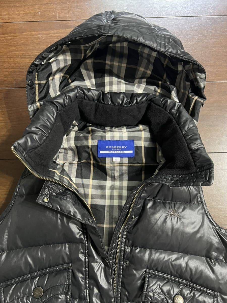 【美品】BURBERRY BLUE LABEL★バーバリーブルーレーベル/ダウンベスト★黒ブラック★レディースサイズ38 M〜L/又はメンズS_画像2