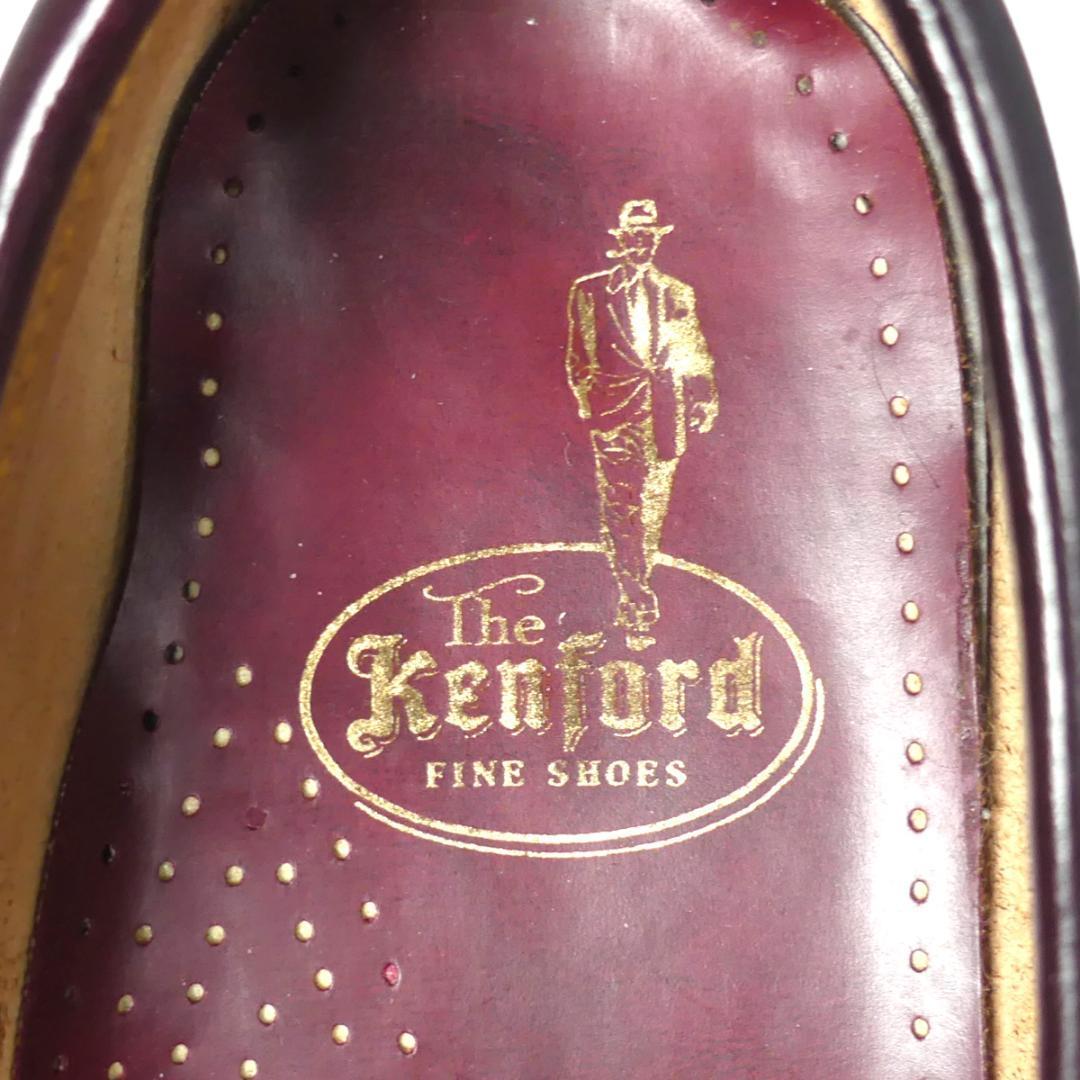 即決★日本製 Kenford★24.5cm レザーコインローファー ケンフォード メンズ 赤茶 本革 ビジネスシューズ 本皮 スリッポン 革靴