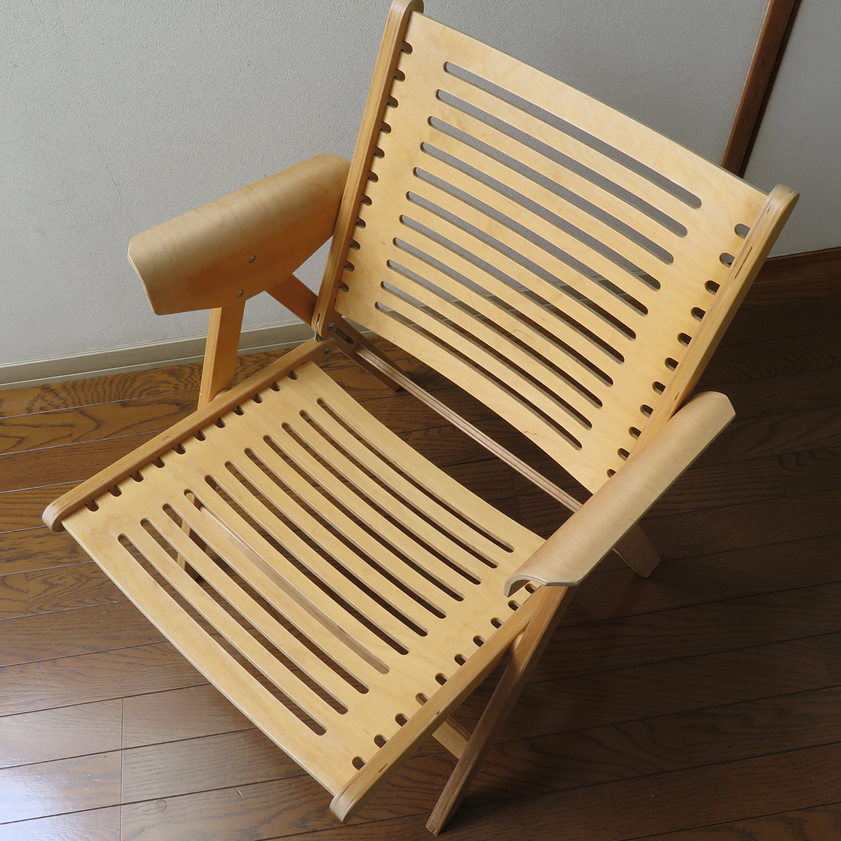 A ヴィンテージ デザイナーズ REX Folding Chair フォールディングチェア MoMA収蔵 検)イームズ プライウッド 天童木工_画像3