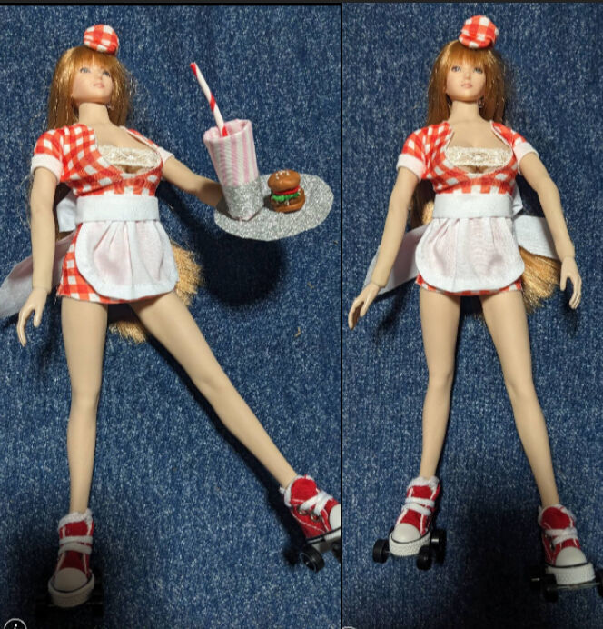 1/6 кукла для TBLeaguefa Ise nS07 Cool Girl burger shop вес отсутствует ролик skate 