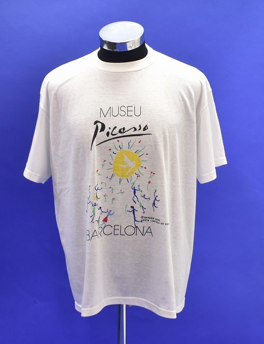 Pablo Picasso（パブロ・ピカソ）Vintage ART Tee ヴィンテージ アート Tシャツ バルセロナ美術館 80′s 90′s 年代 プリント クルー 限定