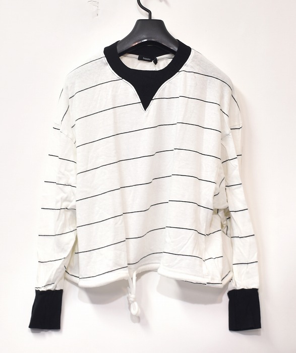 bassike（ベイシーク）Stripe Rib Neck Detail Sweat ストライプ リブ ネック ディテール スウェットシャツ 長袖 スエット カットソー Sの画像9