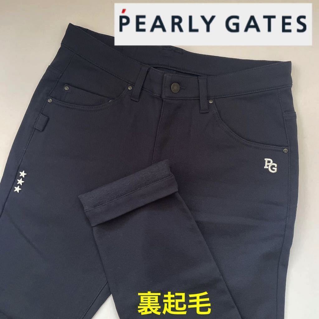 【6】XL/新品/パーリーゲイツ PEARLYGATES/メンズ/秋冬/大人気星条旗シリーズ/裏起毛/オシャレ/刺繍ロゴ/ストレッチロングパンツ/ネイビー/_画像1