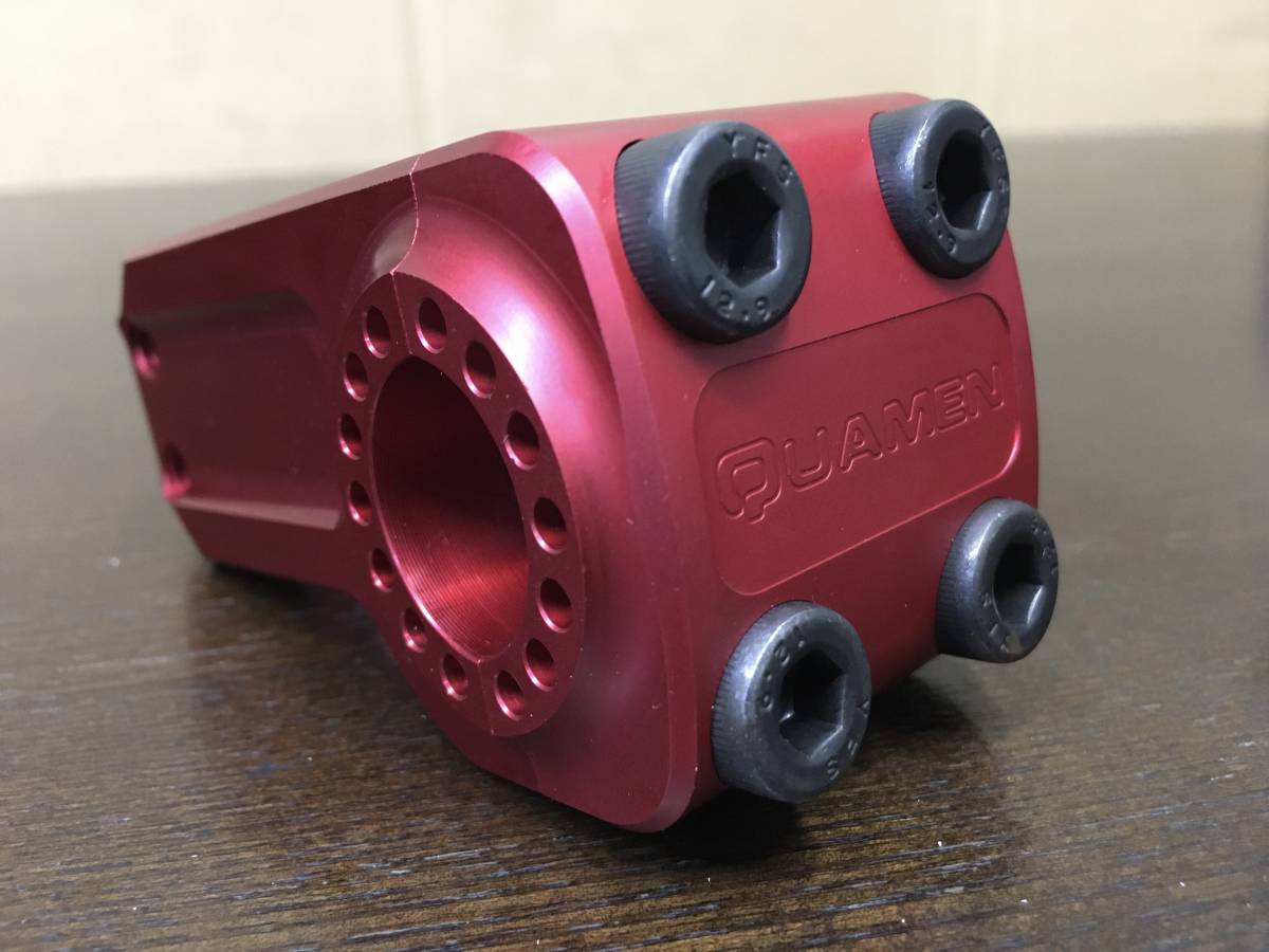 QUAMEN bikes 49er STEM RED 49mm Φ22.2mm OS NOSka men stem red dead stock new goods unused profile madera S&M BMX MTB