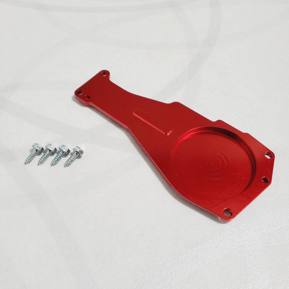 ローバーミニ ワイパー モーター カバー プレート アルミビレット型 取り付け部品付き 赤色 高品質 新品_画像3