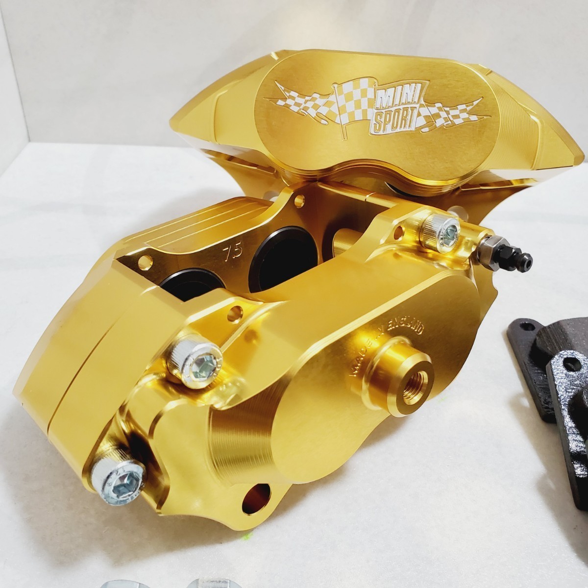  Rover Mini brake caliper set 4POT aluminium brake caliper 10 -inch for set MINTEX pad attaching new goods Gold color 