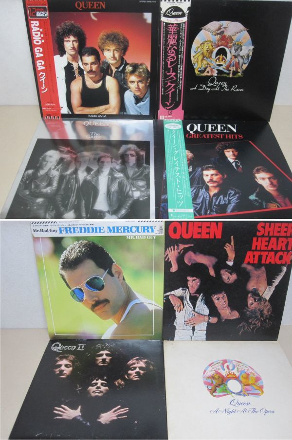 LP＆12インチ・クイーン QUEEN フレディマーキュリー 8セット・RADIO GA GA、華麗なるレースなど・帯付、輸入盤含む・A1101-69_画像1