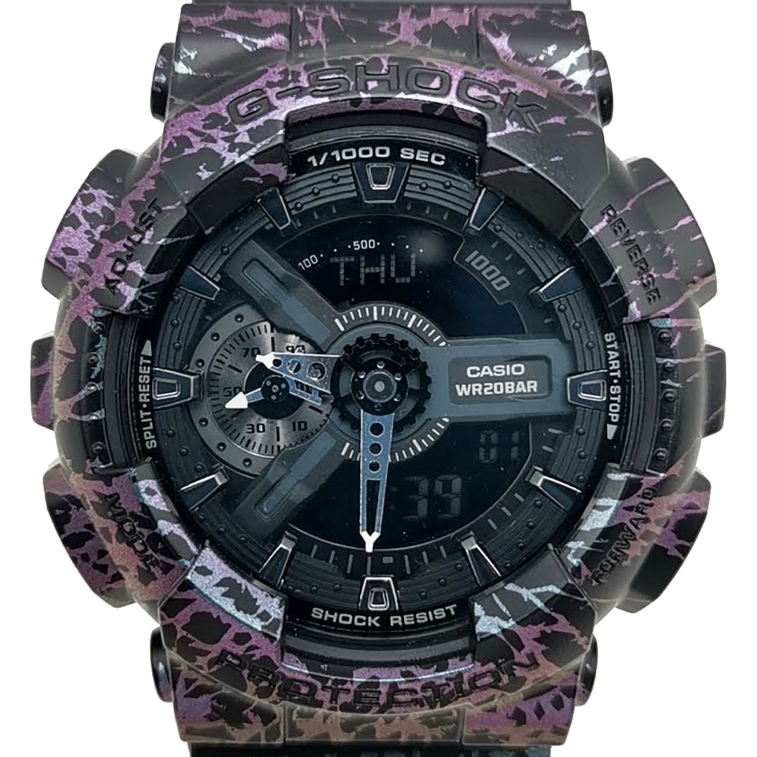 送料無料 美品 カシオ ジーショック 腕時計 ポーラライズド マーブルシリーズ 5146 GA-110PM 紫 黒 メンズ_画像1
