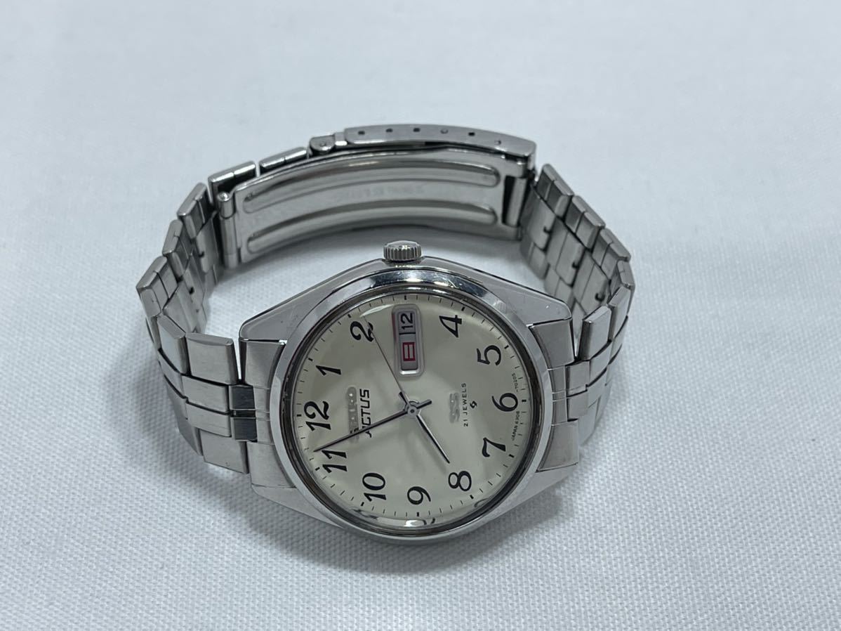 腕時計品 レア SEIKO ACTUS セイコー アクタス SS 6306-7010 / アンティーク/ メンズ/ 自動巻き/ 純正ベルト/ デイデイト/白文字盤/日本製_画像8