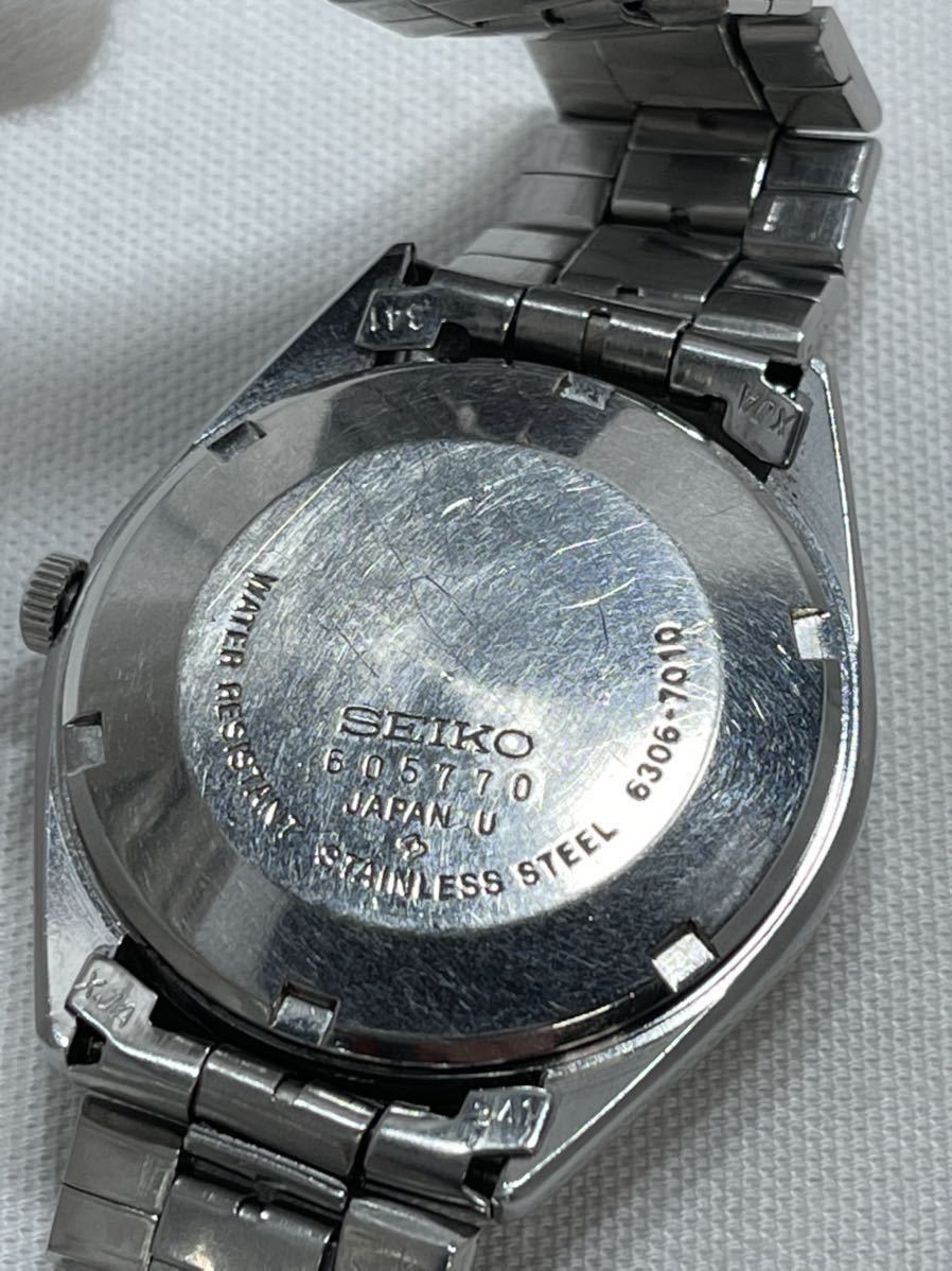 腕時計品 レア SEIKO ACTUS セイコー アクタス SS 6306-7010 / アンティーク/ メンズ/ 自動巻き/ 純正ベルト/ デイデイト/白文字盤/日本製_画像7
