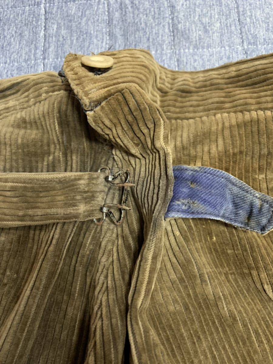 40s 50s French vintage corduroy work pants ダミアン コーデュロイ 太畝 フレンチ ビンテージ_画像5