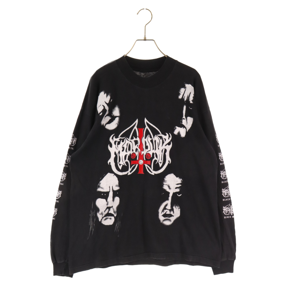 ヴィンテージ 90s マーダック ブラックメタル ピュア エビル プリント長袖 Tシャツ カットソー ブラック