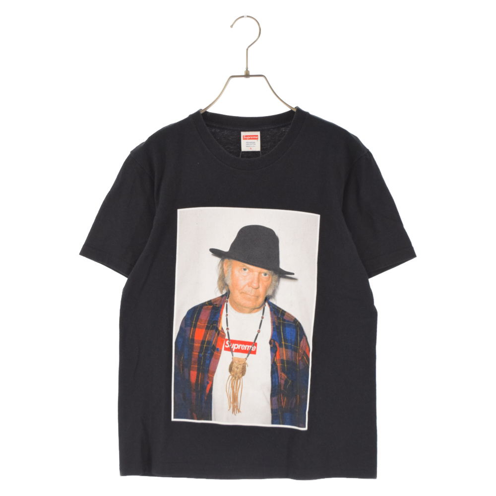 SUPREME シュプリーム 15SS Neil Young Tee ニールヤングフォトプリントクルーネック半袖Tシャツ ブラック