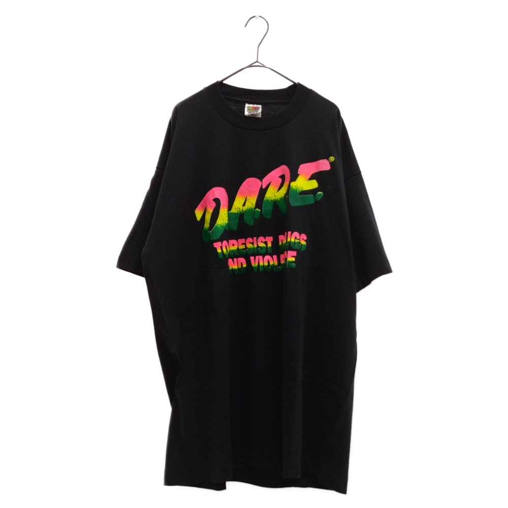 VINTAGE ヴィンテージ D.A.R.E GRADUATE 両面プリント 半袖Tシャツ カットソー ブラック_画像1