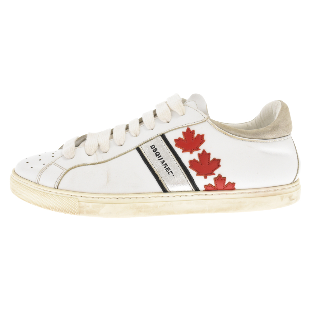 DSQUARED2 ディースクエアード Canadian Team SN0035M244 カーフスキン ローカットスニーカー ホワイト