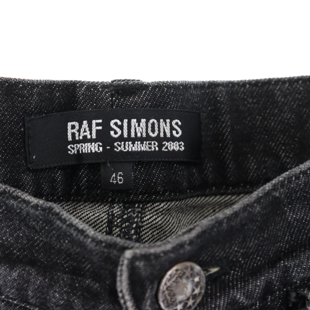 RAF SIMONS ラフシモンズ 03SS消費者期 ユーティリティポケット付き デニムパンツ ブラック_画像5