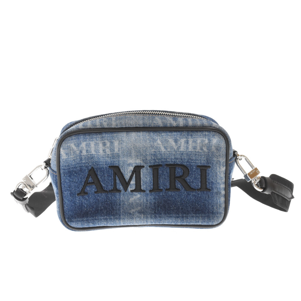 AMIRI アミリ ロゴ刺繍デニムショルダーバッグ インディゴ