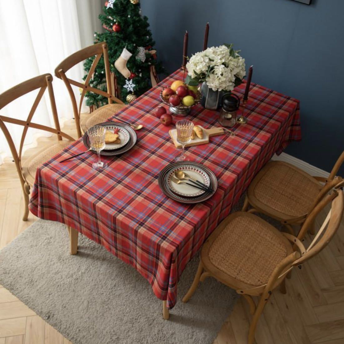 [ free shipping ] Valentine tablecloth red check Northern Europe Country pretty decoration party Xmas dressing up pretty 