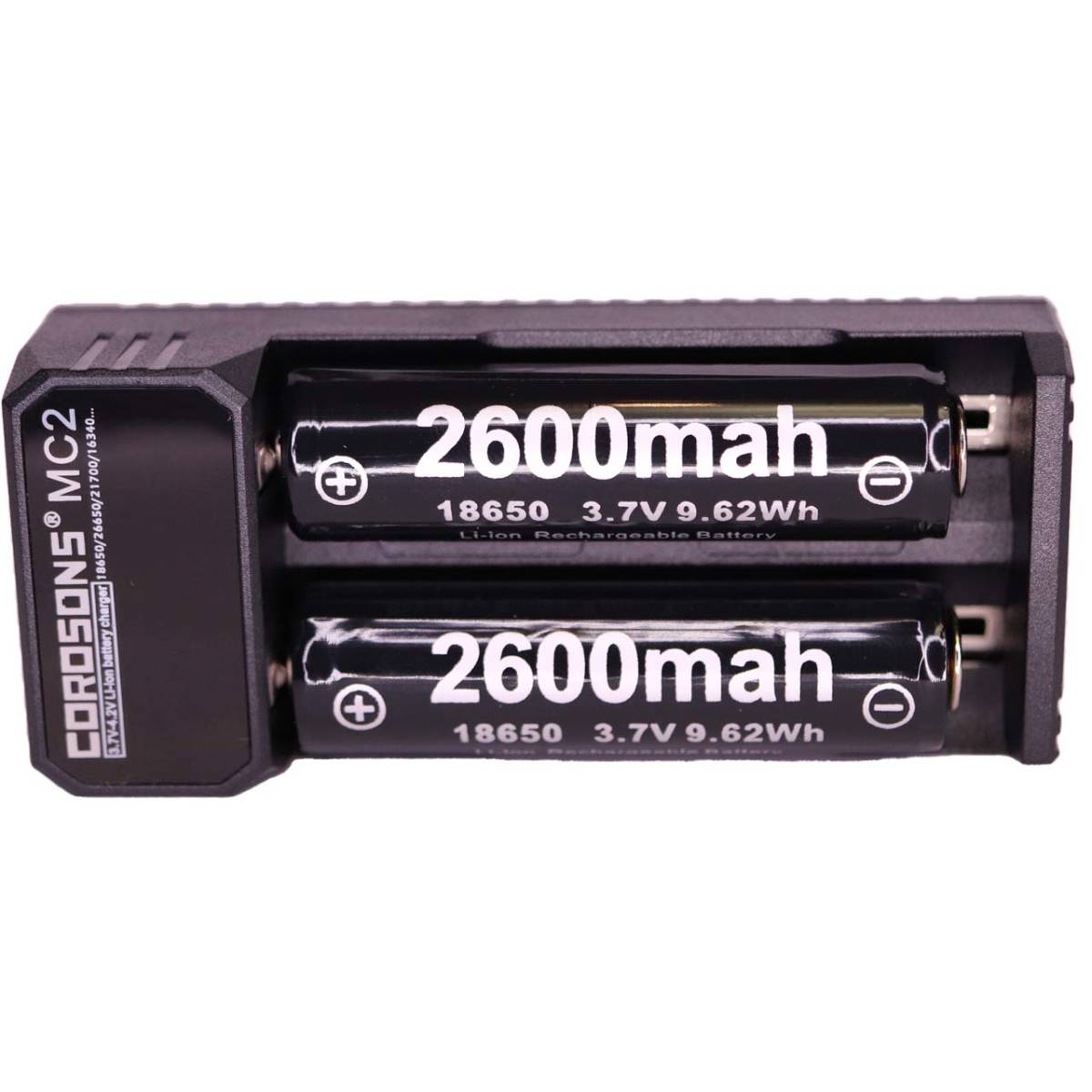 ＠ 18650 リチウムイオン充電池 充電器 バッテリー PSE 保護回路 懐中電灯 ヘッドライト 電池2本 ＋ 充電器 02_画像2