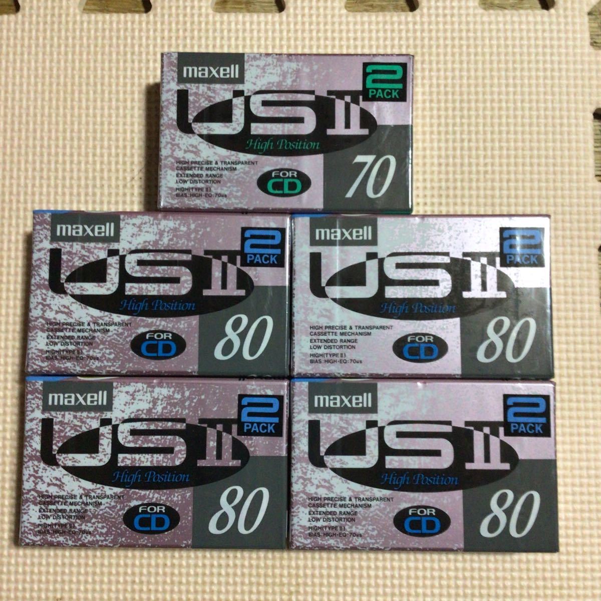 maxell USⅡ 70 2パック.80 2パックx4 for CD ハイポジション　カセットテープ10本セット【未開封新品】★_画像1