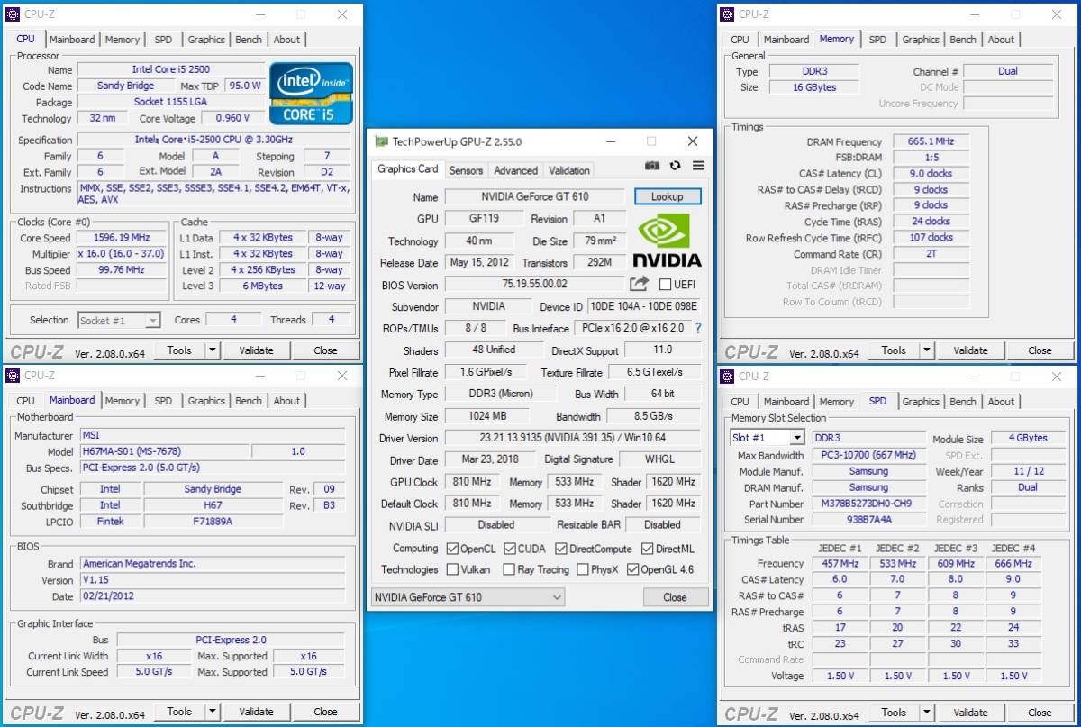 デスクトップPC Core i5-2500/16GB/HDD500GB/GT610/DVD-RW/400W/Win10Pro動作品、ジャンク_画像8