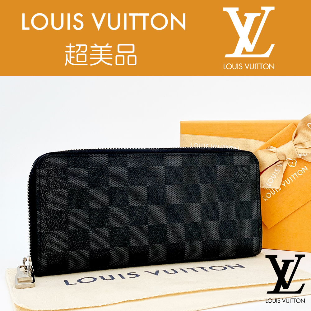 【超美品】ルイヴィトン LOUIS VUITTON ダミエグラフィット ジッピーウォレット・ヴェルティカル N63095 ラウンドファスナー 送料無料_画像1