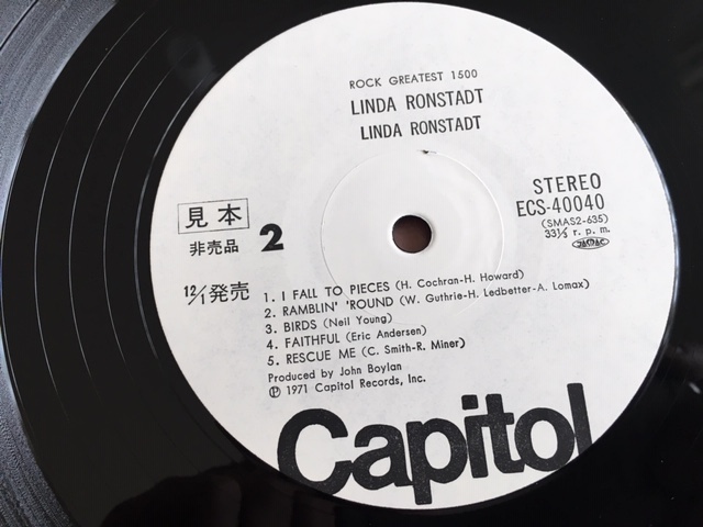 【日本盤】白ラベル！/見本盤/promo/linda ronstadt/ecs-40040/eagles/glenn/don/bernie!/音質良/帯付き/リンダ/グレン/ニール/マイズナー_画像4