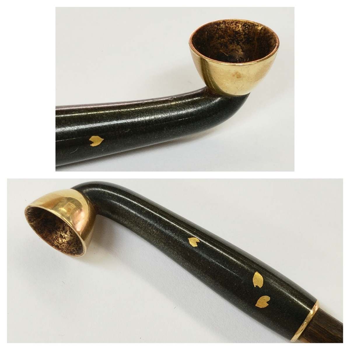 ★喫煙具★作家物★キセル★細工煙管★全長19.2cm★重さ　20g★金色部分は金保証(品位不明)★_画像7