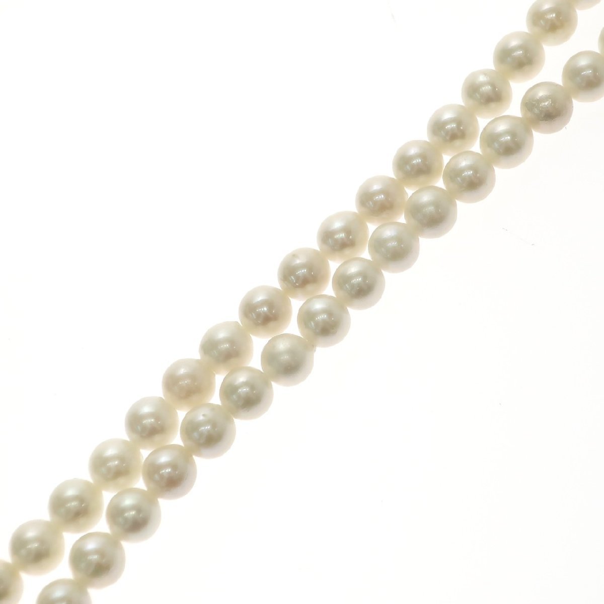 1円スタート アコヤ真珠 パールネックレス 65粒 65P 6.00～6.50mm pearl 金具 SILVER シルバー あこや真珠 アクセサリー NGLソーティング_画像3