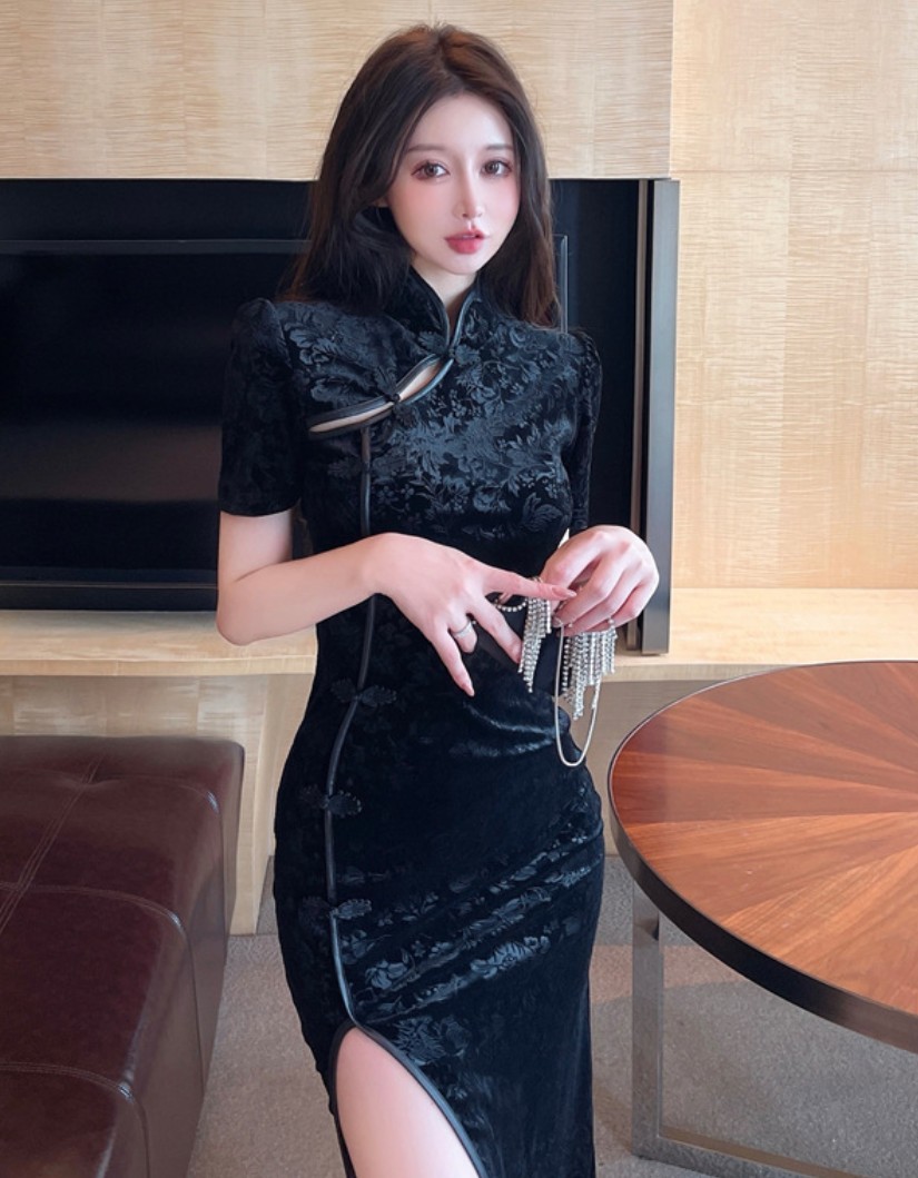  коричневый ina одежда платье в китайском стиле новый товар M размер sexy костюмированная игра костюмы 