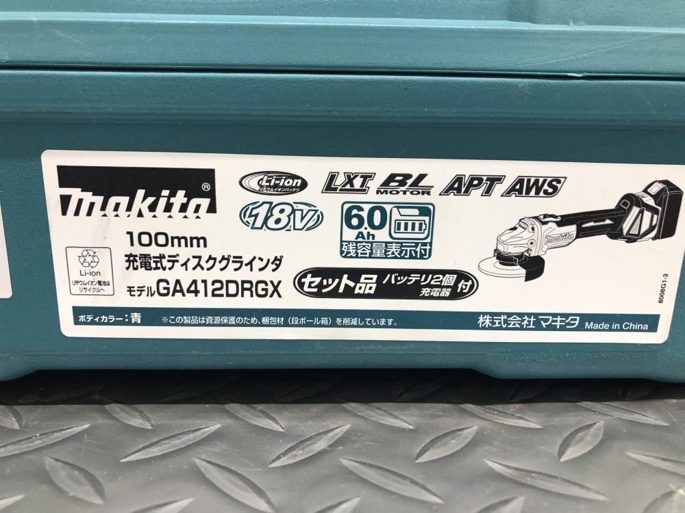 014〇未使用品・即決価格〇マキタ　makita 100mm充電式ディスクグラインダ GA412DRGX_画像3