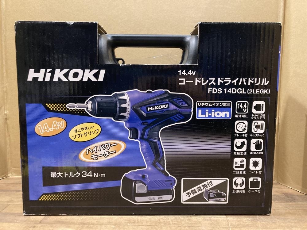 020♪未使用品・即決価格♪HiKOKI　ハイコーキ 14.4V　コードレスドライバドリル FDS14DGL 2LEGK 長期保管品の為傷汚れ有_画像10