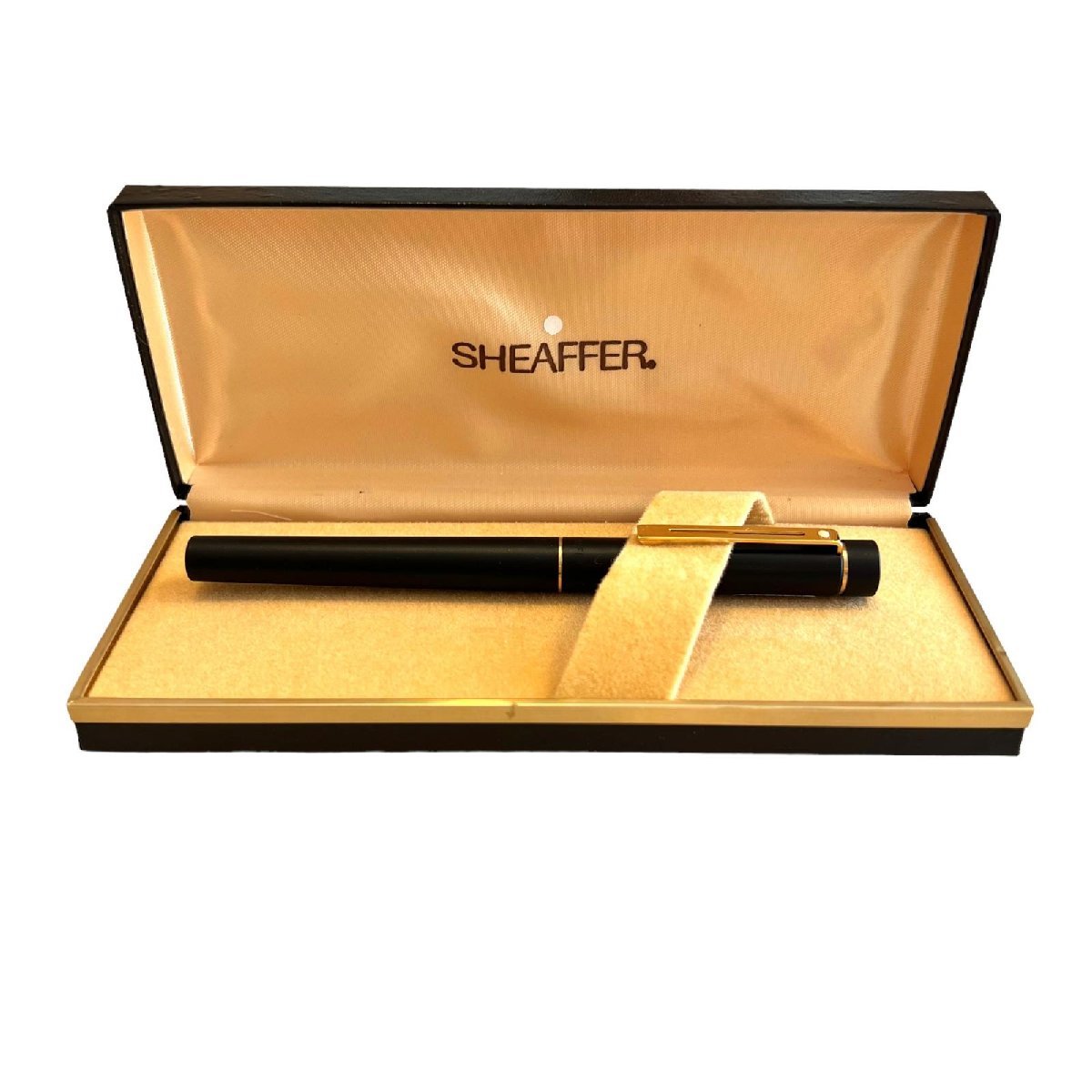 SHEAFFER シェーファー 万年筆 ペン式 キャップ式 ペン先585 14K 黒_画像1