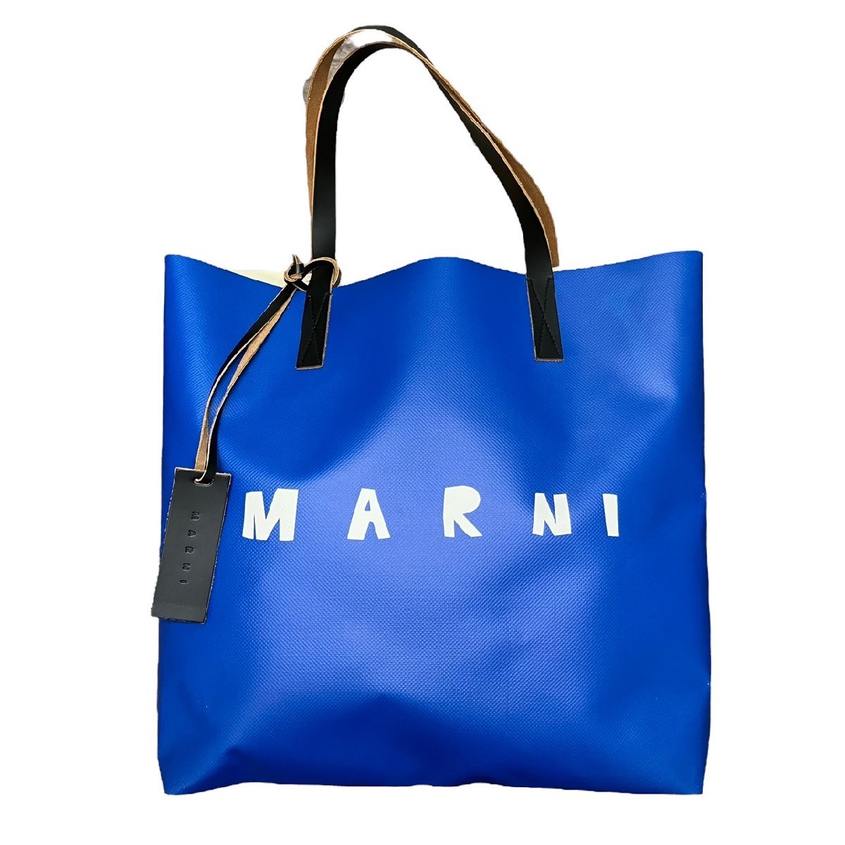 MARNI マルニ ショッピングバッグ バイカラー 青/白 ショルダーバッグ_画像1