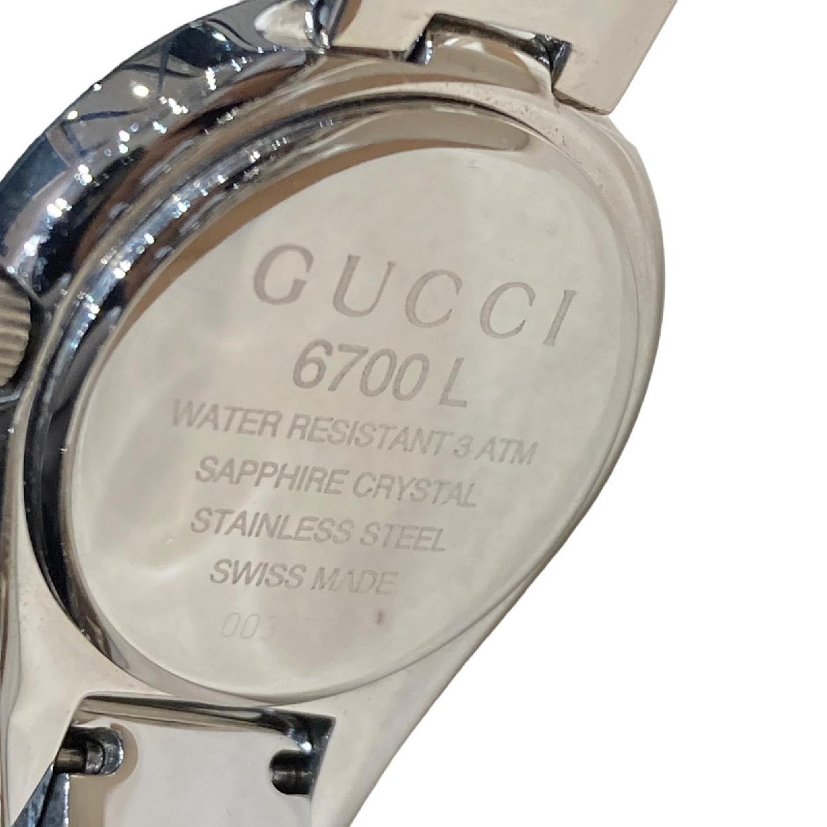GUCCI グッチ QZ 6700L ラウンド 黒文字盤 レディース腕時計_画像4