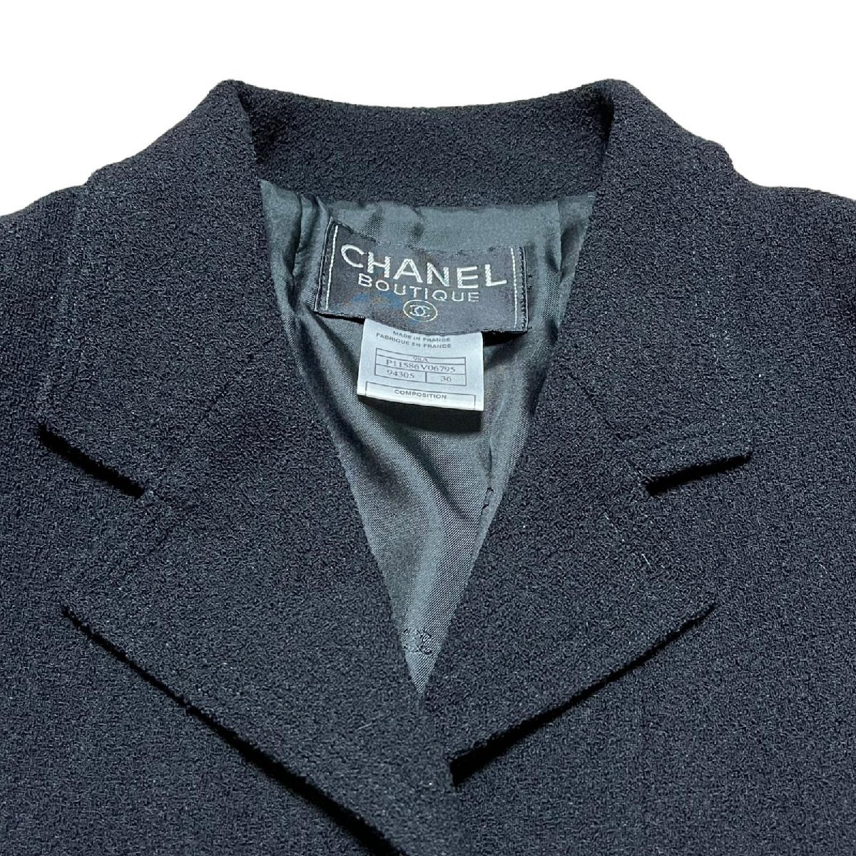 CHANEL シャネル ジャケット レディース 98A ココボタン 黒_画像4