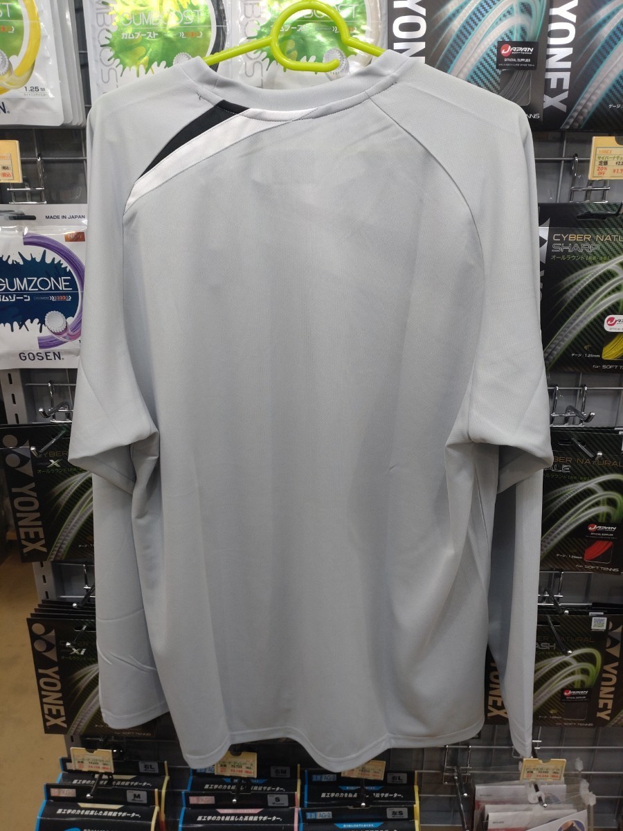 [16665Y(326)XO]YONEX Uni long sleeve T-shirt ice gray XO size new goods unused tag attaching badminton 2023 model exhibition . limitation 