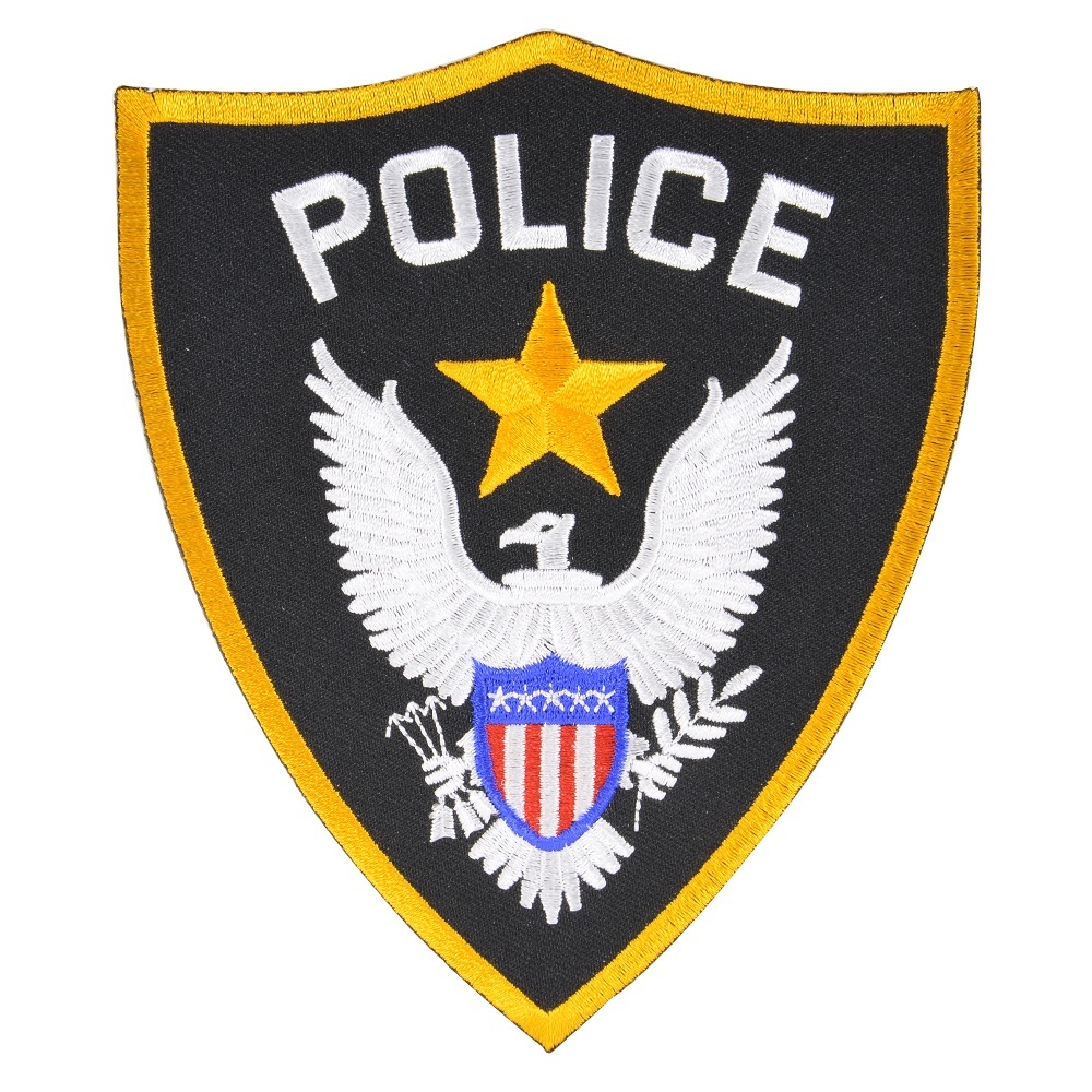 ミリタリーパッチ POLICE シールド型 アイロンシート付 [ 小 ] アメリカ警察 SHIELD |_画像1