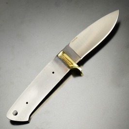 Knifemaking ナイフブレード 真鍮製ガード付き ステンレス製 ドロップポイント BL129 ナイフメイキング_画像2