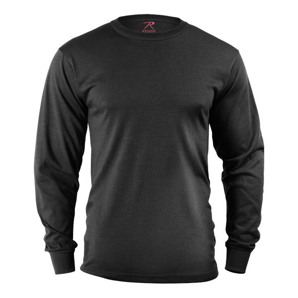 Rothco Tシャツ 長袖 ブラック 60212 [ Sサイズ ] ロングTシャツ ロンT 長そでミリタリーシャツ 長袖シャツ_画像1