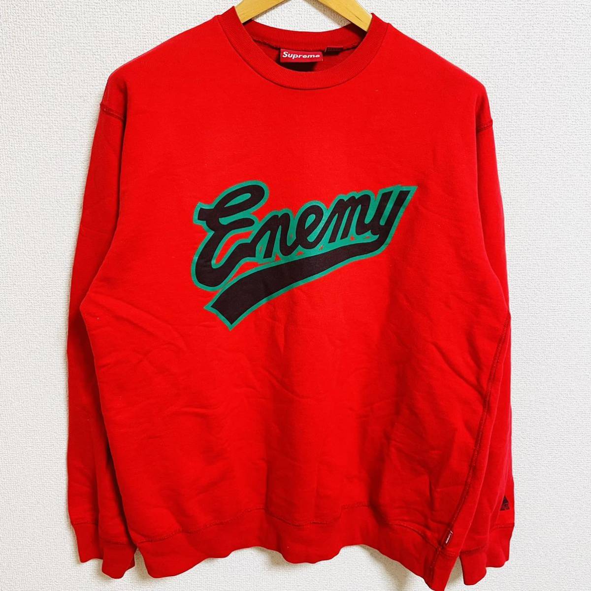 激レア Supreme Public Enemy Crewneck Red L 05aw 2005年 赤 レッド パブリック エネミー クルーネック トレーナー 初期 OLD Vintage