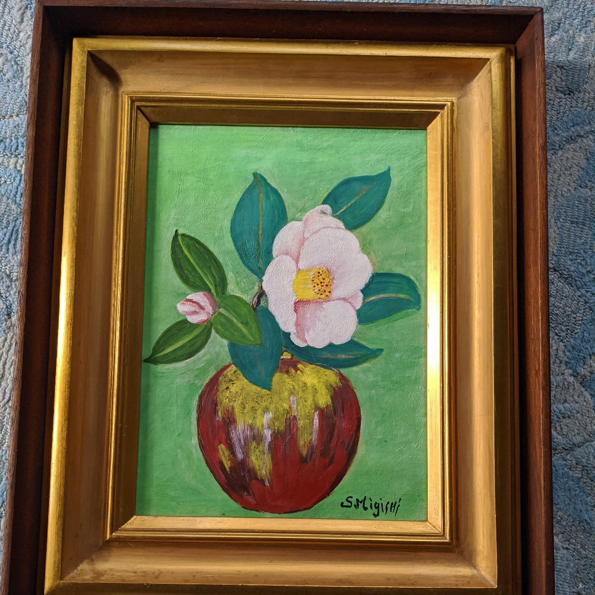 手描き油絵 ハートフラワー 肉筆絵画 インテリア 油彩画 手書き油絵 ハートフラワー 絵画 インテリア 油彩画