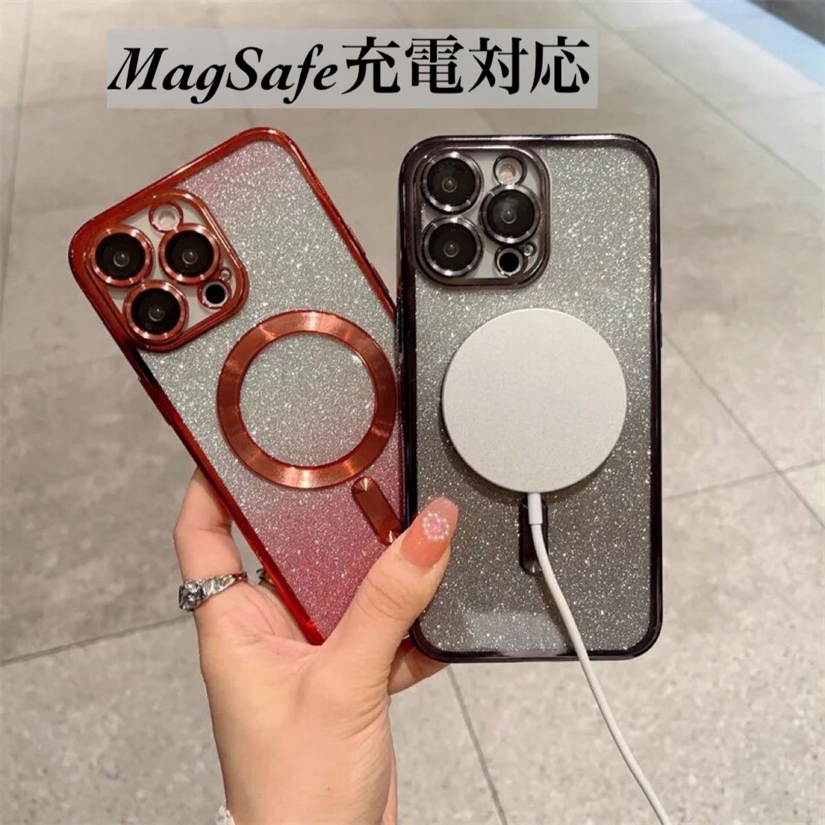 iPhone15 マグセーフ MagSafe 対応 ケース シート付 ブルー