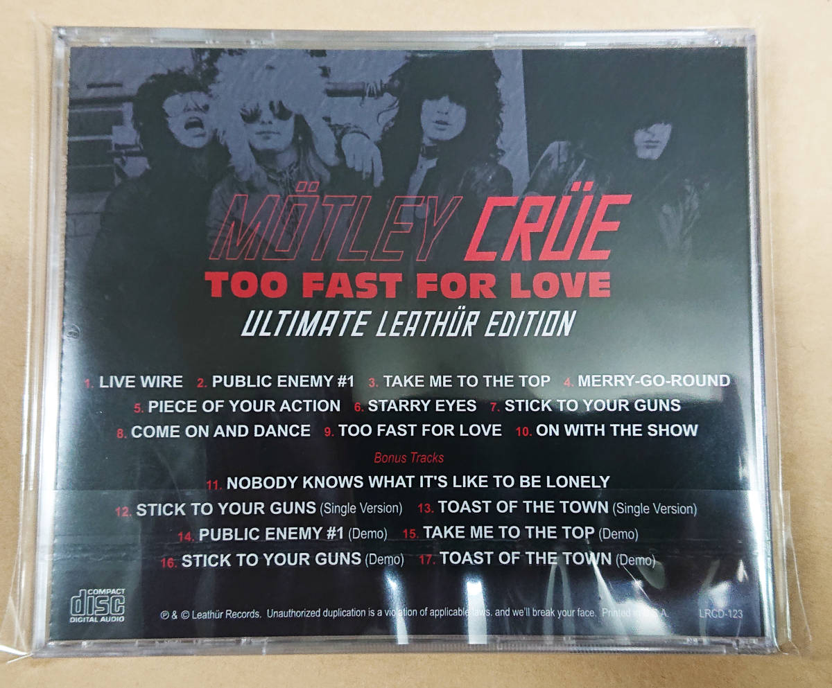 MOTLEY CRUE - TOO FAST FOR LOVE : ULTIMATE LEATHUR EDITION_画像3