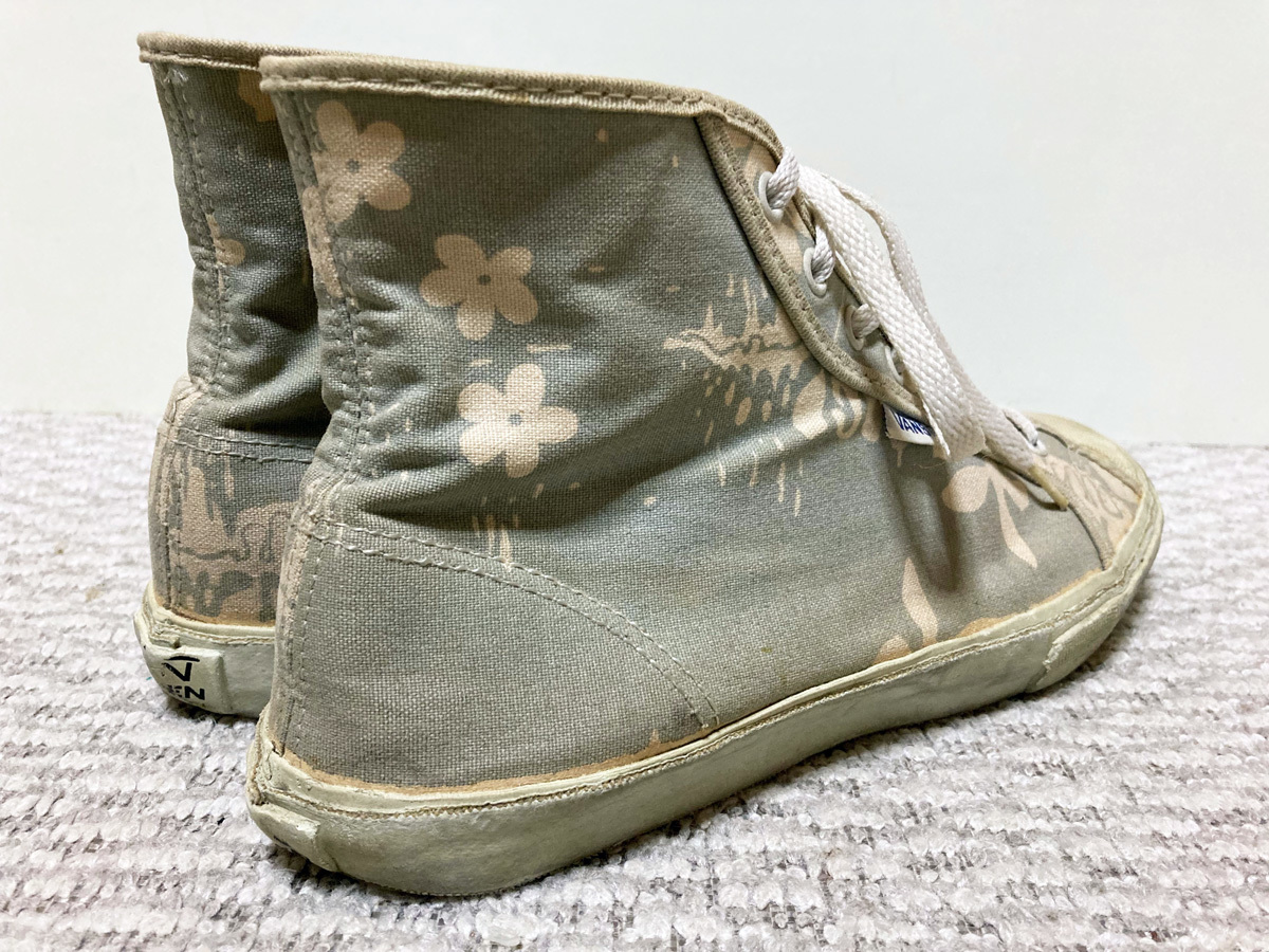 ♪80's 米国製 Made in USA VANS GODDARD HI ALOHA バンズ ゴッダード ハイトップ 水色アロハ柄 US9 希少♪_画像2