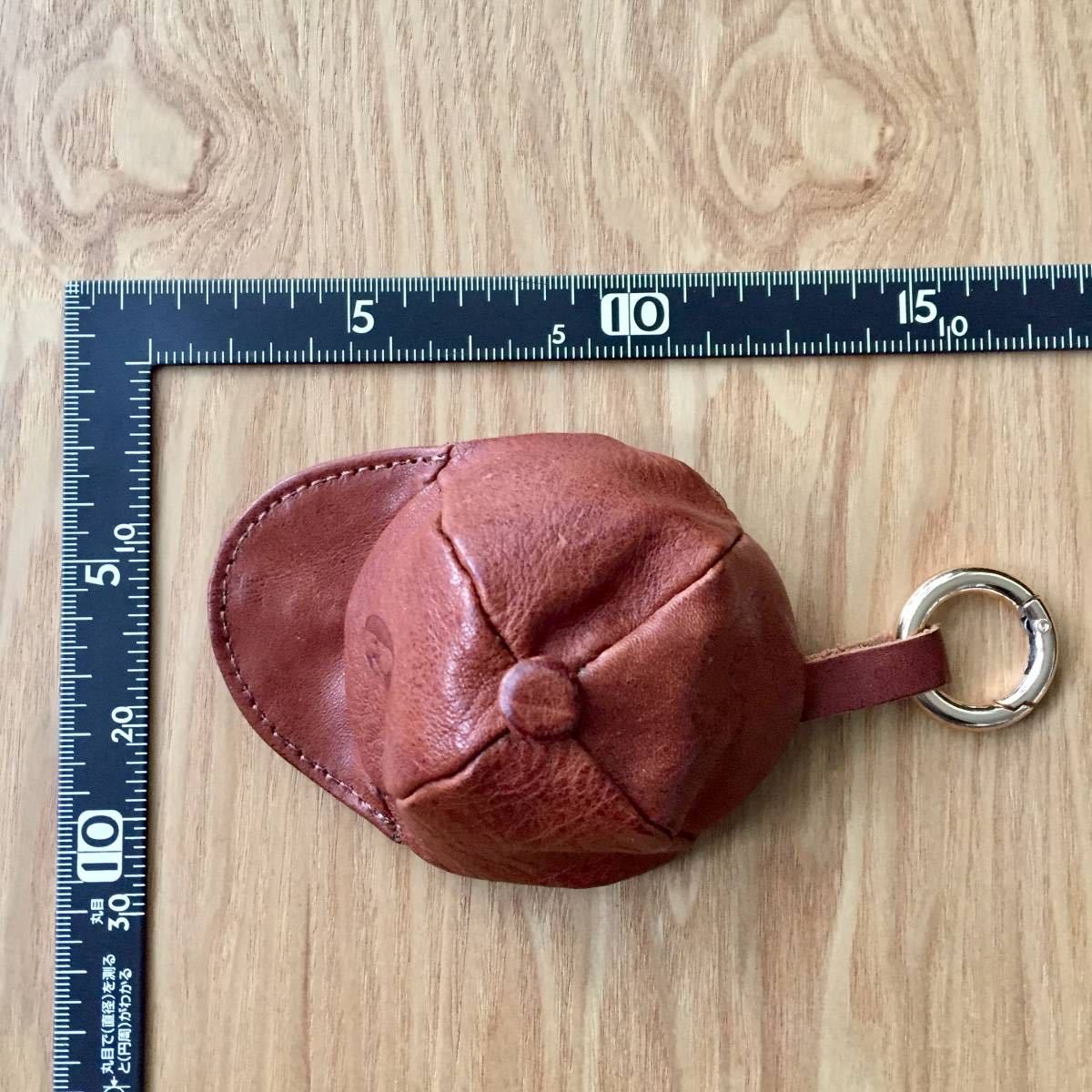 美品 URBAN RESEARCH Cap type Leather Coin case アーバンリサーチ キャップ型コインケース 小銭入れ 牛革 本革 ベースボールキャップ_画像9