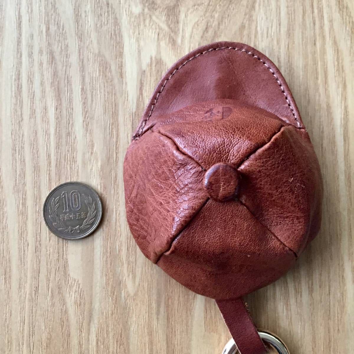 美品 URBAN RESEARCH Cap type Leather Coin case アーバンリサーチ キャップ型コインケース 小銭入れ 牛革 本革 ベースボールキャップ_画像10